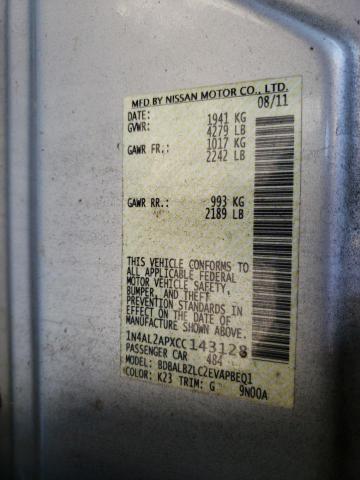 Photo 10 from auction – 2012 NISSAN ALTIMA BAS with VIN 1N4AL2APXCC143128