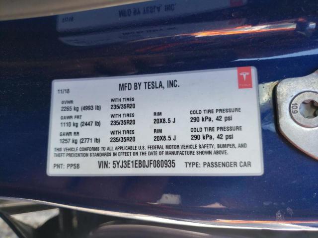 Photo 10 from auction – 2018 TESLA MODEL 3 with VIN 5YJ3E1EB0JF080935