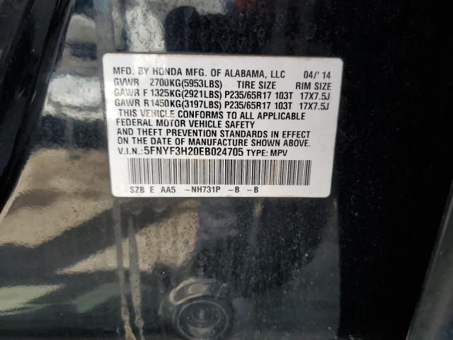Photo 10 from auction – 2014 HONDA PILOT LX with VIN 5FNYF3H20EB024705