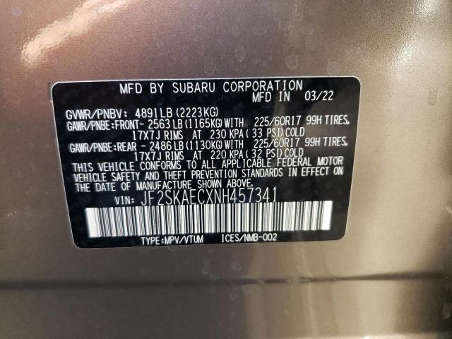 Photo 10 from auction – 2022 SUBARU FORESTER P with VIN JF2SKAECXNH457341