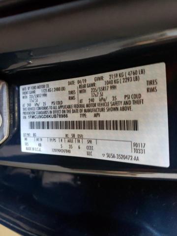 Photo 10 from auction – 2019 FORD ESCAPE SE with VIN 1FMCU9GD8KUB78986
