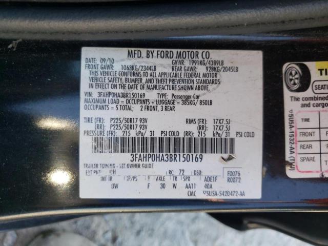 Photo 10 from auction – 2011 FORD FUSION SE with VIN 3FAHP0HA3BR150169