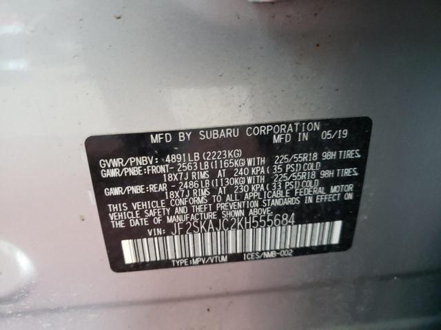 Photo 10 from auction – 2019 SUBARU FORESTER S with VIN JF2SKAJC2KH555684