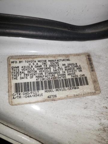 Photo 10 from auction – 1995 TOYOTA CAMRY LE with VIN 4T1GK12E4SU094785
