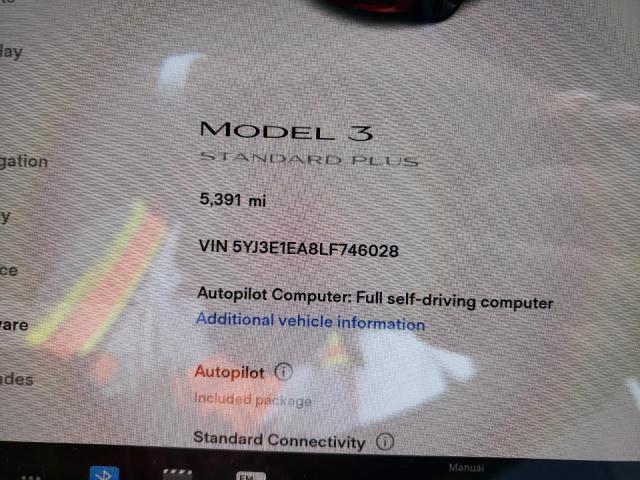 Photo 8 from auction – 2020 TESLA MODEL 3 with VIN 5YJ3E1EA8LF746028