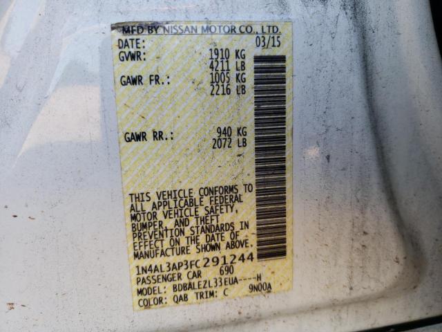 Photo 10 from auction – 2015 NISSAN ALTIMA 2.5 with VIN 1N4AL3AP3FC291244