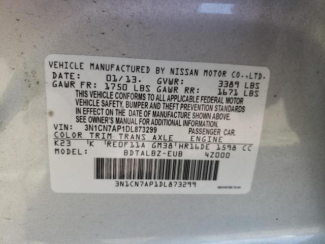 Photo 10 from auction – 2013 NISSAN VERSA S with VIN 3N1CN7AP1DL873299