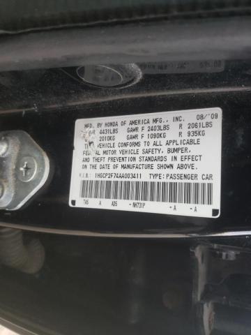 Photo 10 from auction – 2010 HONDA ACCORD EX with VIN 1HGCP2F74AA003411