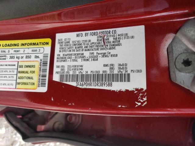Photo 10 from auction – 2013 FORD FUSION SE with VIN 3FA6P0HR1DR389588