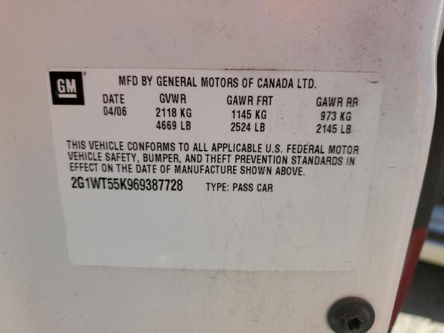 Photo 10 from auction – 2006 CHEVROLET IMPALA LT with VIN 2G1WT55K969387728