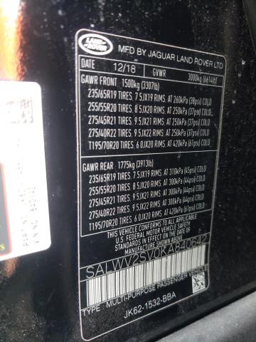 Photo 10 from auction – 2019 LAND ROVER RANGE ROVE with VIN SALWV2SV0KA840642