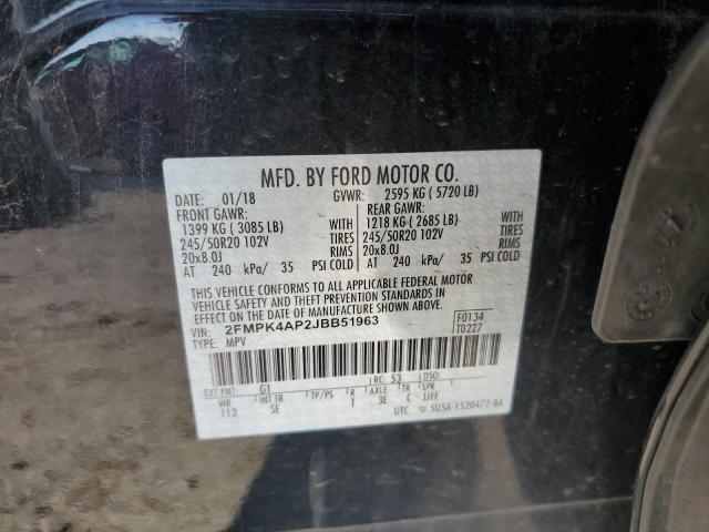 Photo 10 from auction – 2018 FORD EDGE SPORT with VIN 2FMPK4AP2JBB51963