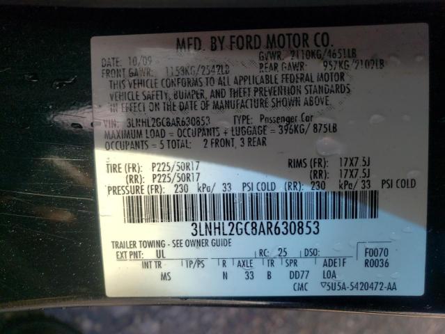Photo 10 from auction – 2010 LINCOLN MKZ with VIN 3LNHL2GC8AR630853