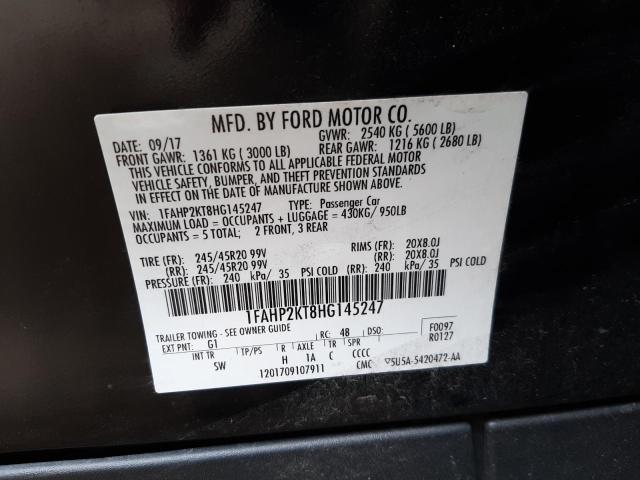Photo 10 from auction – 2017 FORD TAURUS SHO with VIN 1FAHP2KT8HG145247