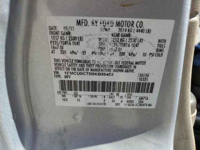 Photo 10 from auction – 2011 FORD ESCAPE XLS with VIN 1FMCU0C75BKB56452