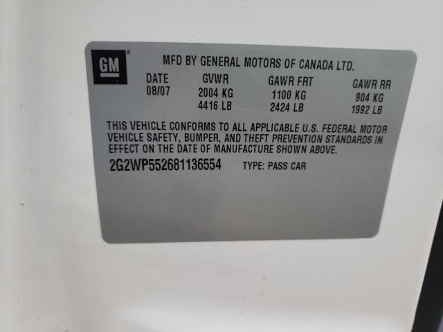 Photo 10 from auction – 2008 PONTIAC GRAND PRIX with VIN 2G2WP552681136554