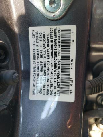 Photo 10 from auction – 2017 HONDA CIVIC LX with VIN 19XFC2F58HE043293