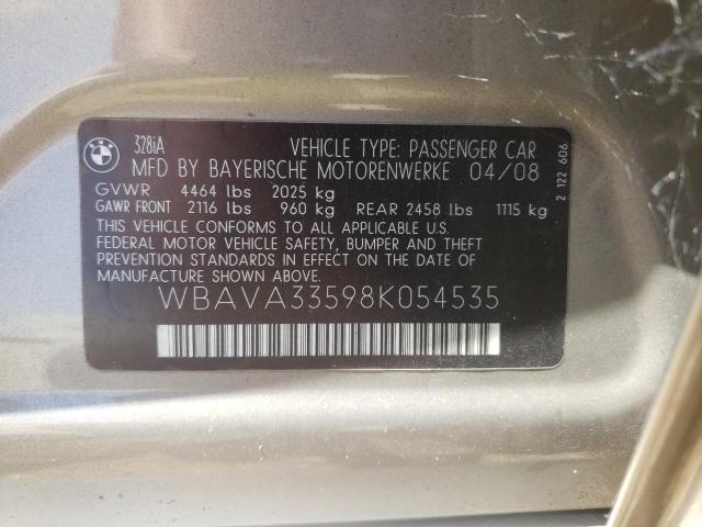 Foto 10 de la subasta – 2008 BMW 328I con VIN WBAVA33598K054535