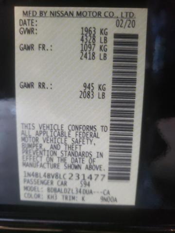 Photo 10 from auction – 2020 NISSAN ALTIMA S with VIN 1N4BL4BV8LC231477