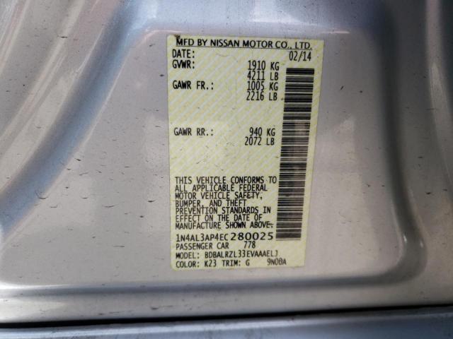 Photo 10 from auction – 2014 NISSAN ALTIMA 2.5 with VIN 1N4AL3AP4EC280025