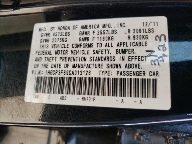 Photo 10 from auction – 2012 HONDA ACCORD EXL with VIN 1HGCP3F89CA013126