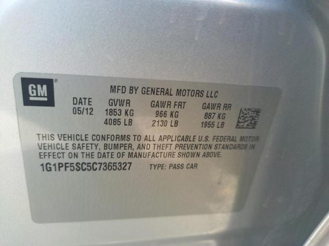Photo 10 from auction – 2012 CHEVROLET CRUZE LT with VIN 1G1PF5SC5C7365327