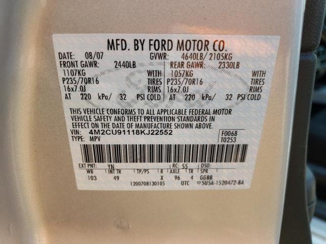 Photo 10 from auction – 2008 MERCURY MARINER with VIN 4M2CU91118KJ22552