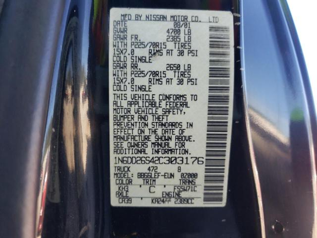 Photo 10 from auction – 2002 NISSAN FRONTIER K with VIN 1N6DD26S42C303176