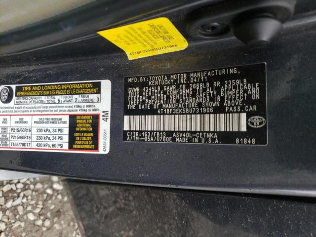 Photo 10 from auction – 2011 TOYOTA CAMRY BASE with VIN 4T1BF3EK5BU731906