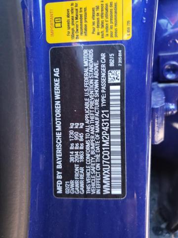 Photo 10 from auction – 2021 MINI COOPER with VIN WMWXU7C01M2P43121