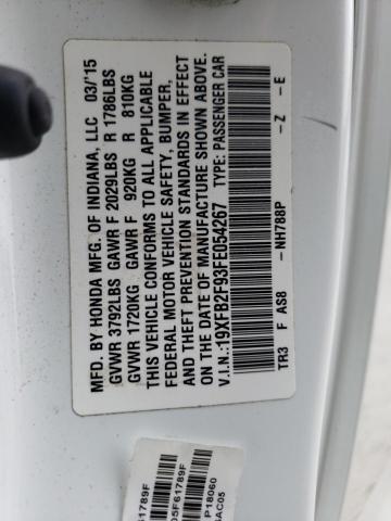 Photo 10 from auction – 2015 HONDA CIVIC EXL with VIN 19XFB2F93FE054267
