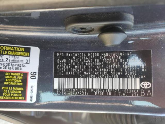 Photo 10 from auction – 2019 TOYOTA COROLLA L with VIN 5YFBURHE0KP884788