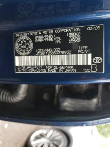 Photo 10 from auction – 2005 TOYOTA ECHO with VIN JTDBT123850378930