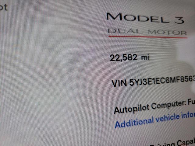 Photo 8 from auction – 2021 TESLA MODEL 3 with VIN 5YJ3E1EC6MF856367