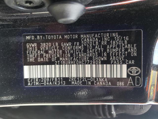 Photo 10 from auction – 2017 TOYOTA COROLLA L with VIN 2T1BURHE0HC772808