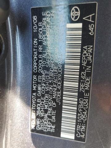 Photo 10 from auction – 2009 TOYOTA COROLLA BA with VIN JTDBL40EX9J049426