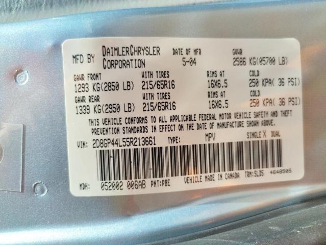 Photo 10 from auction – 2005 DODGE GRAND CARA with VIN 2D8GP44L55R213661