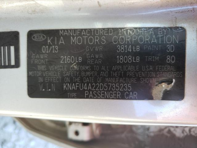 Photo 10 from auction – 2013 KIA FORTE EX with VIN KNAFU4A22D5735235
