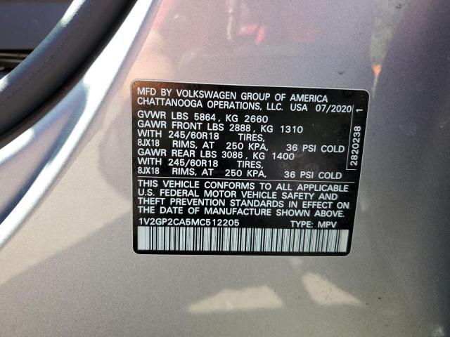 Photo 10 from auction – 2021 VOLKSWAGEN ATLAS S with VIN 1V2GP2CA5MC512205