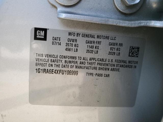 Photo 10 from auction – 2015 CHEVROLET VOLT with VIN 1G1RA6E4XFU106999