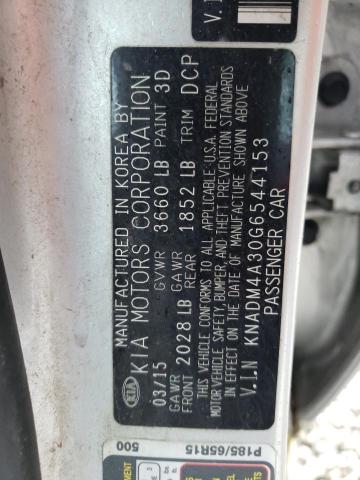 Photo 10 from auction – 2016 KIA RIO LX with VIN KNADM4A30G6544153