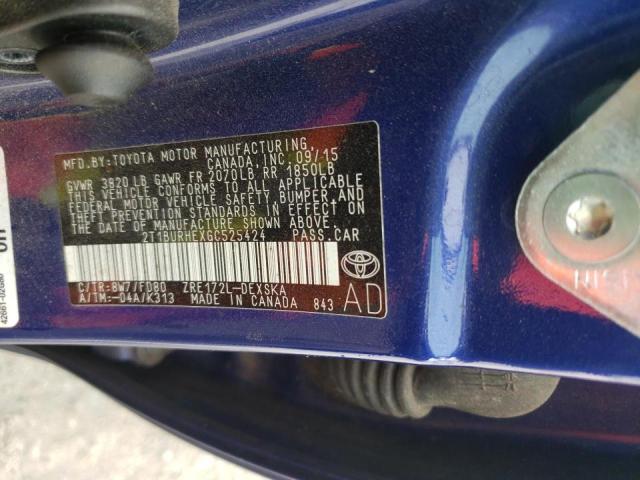 Photo 10 from auction – 2016 TOYOTA COROLLA L with VIN 2T1BURHEXGC525424