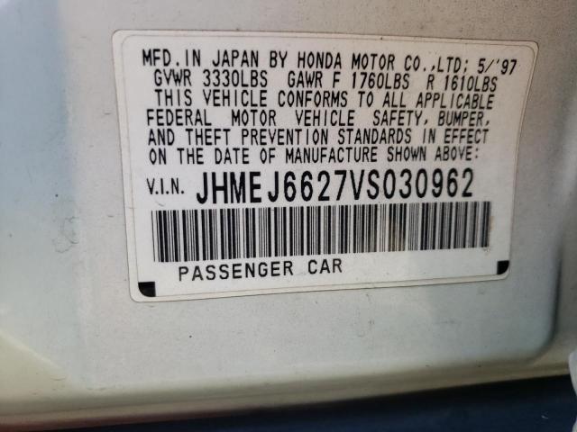 Photo 10 from auction – 1997 HONDA CIVIC DX with VIN JHMEJ6627VS030962