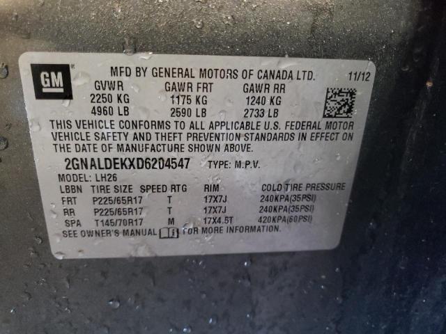 Photo 10 from auction – 2013 CHEVROLET EQUINOX LT with VIN 2GNALDEKXD6204547