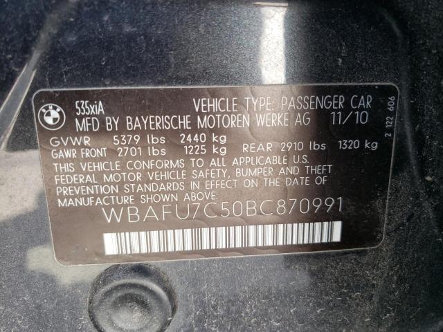 Photo 10 from auction – 2011 BMW 535 XI with VIN WBAFU7C50BC870991