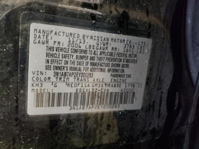 Photo 10 from auction – 2014 NISSAN SENTRA S with VIN 3N1AB7AP2EY200283