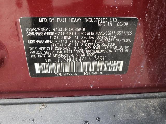 Photo 10 from auction – 2010 SUBARU FORESTER 2 with VIN JF2SH6DC4AH717451