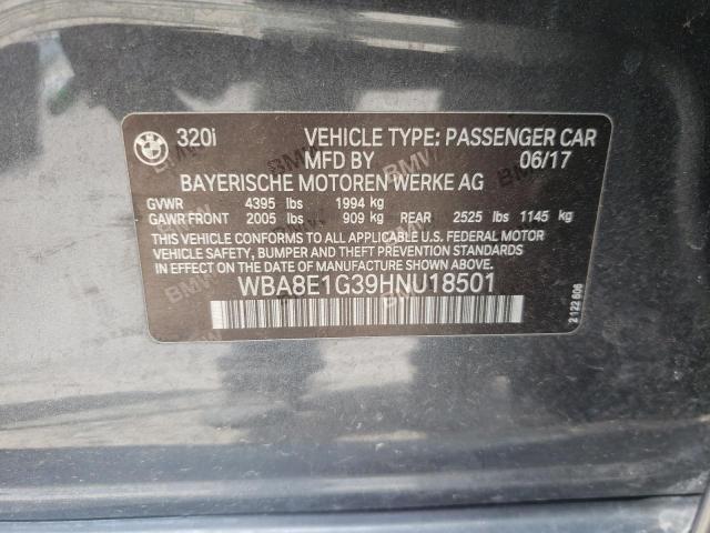 Photo 10 from auction – 2017 BMW 320 I with VIN WBA8E1G39HNU18501