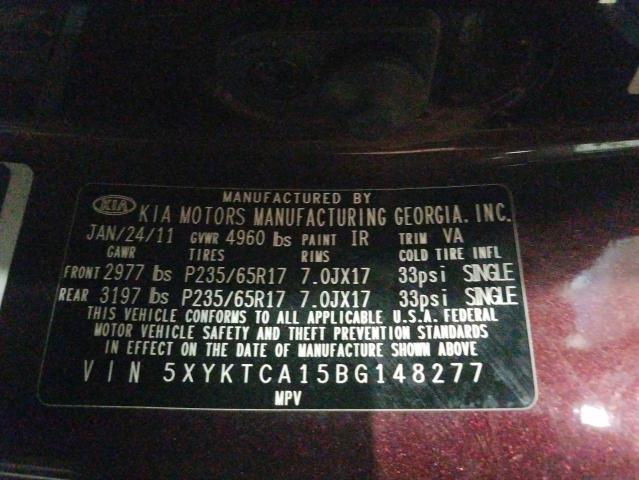 Photo 10 from auction – 2011 KIA SORENTO BA with VIN 5XYKTCA15BG148277
