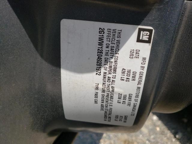 Photo 10 from auction – 2004 CHEVROLET MONTE CARL with VIN 2G1WW12E049281972